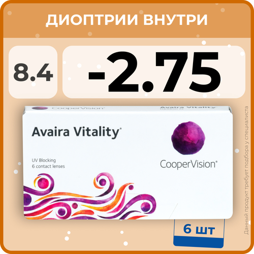    CooperVision Avaira Vitality, 6 ., R 8,4, D -2,75, , 1 .   -     , -,   