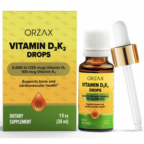  Orzax Vitamin D-3 125  K-2 100  Drops 30    -     , -,   