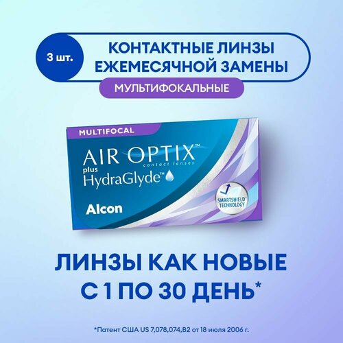 ������ ������ ���������� ����� �� ����� Alcon Air Optix Plus HydraGlyde Multifocal, 3 ��., R 8,6, D +5,5, ADD: �������, 1 ��. ����