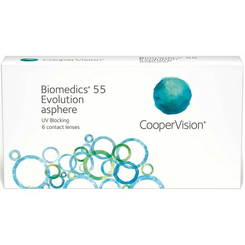 ������ ������ ���������� ����� CooperVision Biomedics 55 Evolution Asphere UV, 6 ��., R 8,8, D +0,25, ����������, 1 ��. ����