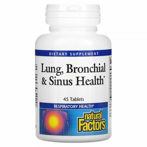  Natural Factors, Lung, Bronchial & Sinus Health, 45 Tablets   -     , -,   