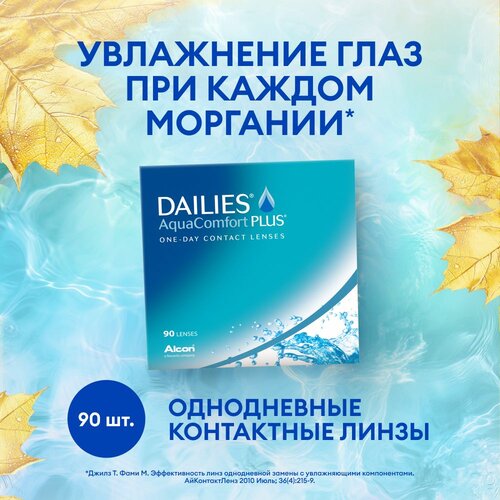 ������ ������ ���������� ����� Alcon Dailies AquaComfort PLUS, 90 ��., R 8,7, D -8,5 ����