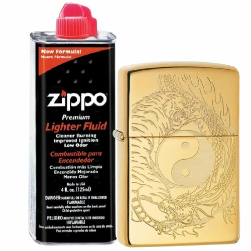 ������ ������ ���������� ��������� ZIPPO 49024 Classic High Polish Brass + ������ Zippo 125 �� ����