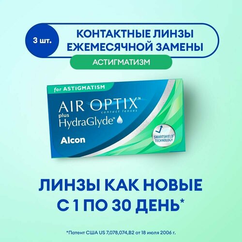 ������ ������ ���������� ����� Alcon Air optix Plus HydraGlyde for Astigmatism., 3 ��., R 8,7, D 0,�CYL:�-1,75,�A�:�100 ����