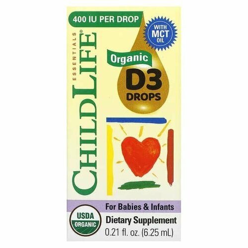 ������ ������ ChildLife Essentials, ������������ ������� D3 ��� ����� � ���������, � ������, 6,25 �� (0,21 ����. �����) ����