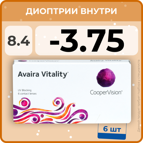    CooperVision Avaira Vitality, 6 ., R 8,4, D -3,75, , 1 .   -     , -,   