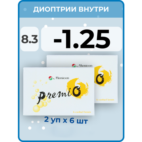 ������ ������ ���������� ����� Menicon Premio, 12 ��., R 8,3, D -1,25, 2 ��. ����