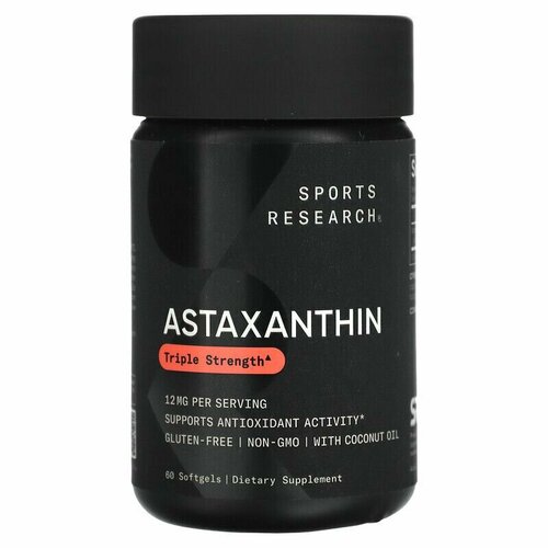 ������ ������ Sports Research, Astaxanthin, ����������� ������� ����, 12 ��, 60 �������� ����