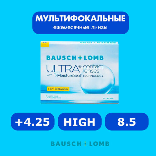 ������ ������ ���������� ����� �� ����� BAUSCH+LOMB Ultra for Presbyopia, 3 ��., R 8,5, D +4,25, ADD: �������, 1 ��. ����