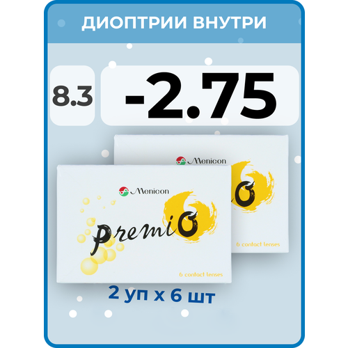 ������ ������ ���������� ����� Menicon Premio, 12 ��., R 8,3, D -2,75, 2 ��. ����