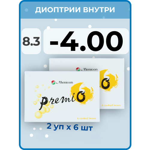 ������ ������ ���������� ����� Menicon Premio, 12 ��., R 8,3, D -4, 2 ��. ����