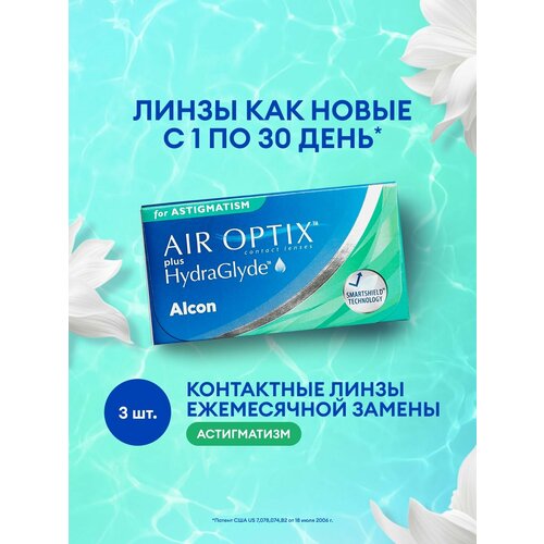 ������ ������ ���������� ����� �� ����� Alcon Air optix Plus HydraGlyde for Astigmatism., 3 ��., R 8,7, D -5,25,�CYL:�-0,75,�A�:�160 ����
