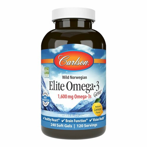 ������ ������ Carlson Labs, Elite Omega-3, �����-3, 1600 ��, 240 ������ ����