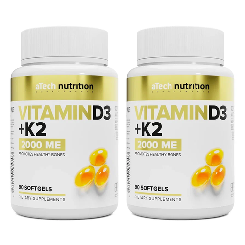 ������ ������ ����� 2 �������� ������� �3 + �2 / VITAMIN D3+�2 2000 �� 250 �� aTech nutrition 90 + 90 ������ ����