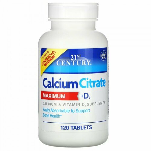  21st Century Calcium Citrate MAXIMUM + D3 120 .   -     , -,   