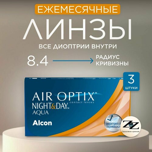 ������ ������ ���������� ����� �� ����� Alcon Air Optix Night & Day Aqua, 3 ��., R 8,4, D -4,75, 1 ��. ����