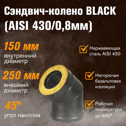   - BLACK (AISI 430/0,8) 45* 2  (150x250) 