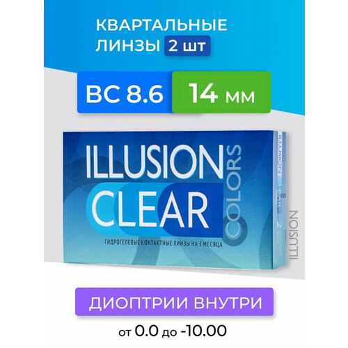 ������ ������ ���������� ����� ILLUSION Colors Clear, 2 ��., R 8,6, D -1,5 ����