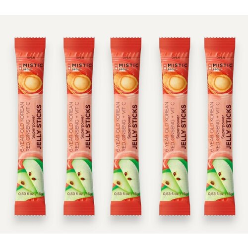  MISTIC 6-YEAR OLD KOREAN RED GINSENG+VIT C SUPERPOWER JELLY STICKS     6-          5*15   -     , -,   