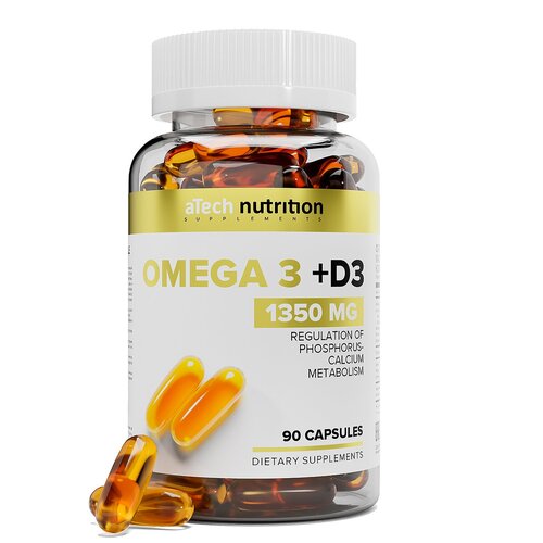   aTech Nutrition Omega 3 + D3, 1.4 , 90 .   -     , -,   