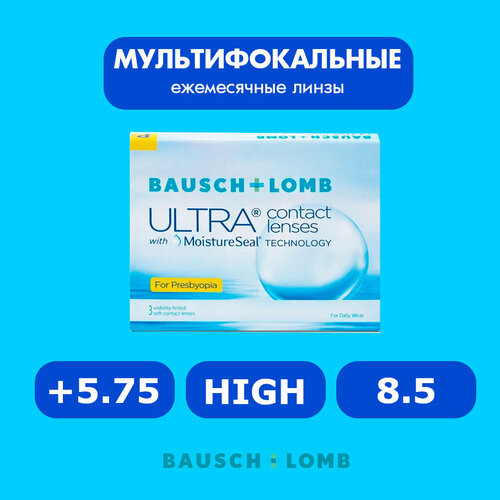 ������ ������ ���������� ����� �� ����� BAUSCH+LOMB Ultra for Presbyopia, 3 ��., R 8,5, D +5,75, ADD: �������, 1 ��. ����