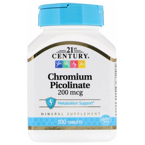 ������ ������ �������� 21st Century Chromium Picolinate 200 ���, 80 �, 200 ���, 100 ��. ����
