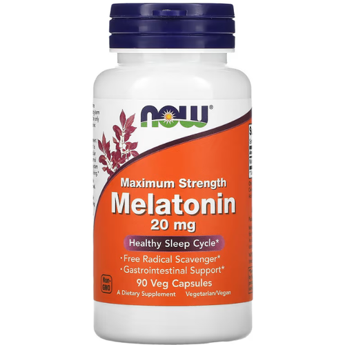   NOW Melatonin 20 mg 90 veg caps   -     , -,   