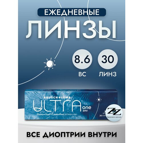 ������ ������ ���������� ����� ����������� Ultra One Day 30 �� -6.50 / 8.6 Bausch and Lomb ����