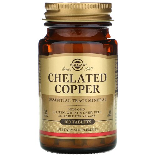 ������ ������ Solgar Chelated Copper ����� ����, 100 �������� ����