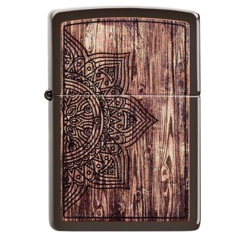   Zippo Classic   Wood Mandala Design Brown Matte 60  56.7  