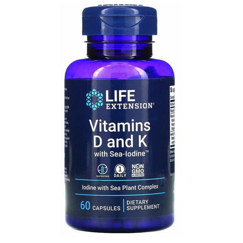   Life Extension Vitamins D and K with Sea-Iodine, 80 , 100 , 60 .   -     , -,   