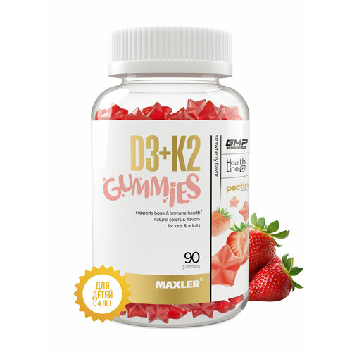 ������ ������ Maxler D3+K2 Gummies, 200 �, 90 ��., 1 ��., �������� ����
