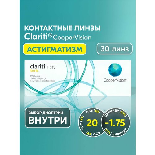������ ������ ����� ���������� ������ ������������� Clariti 1 day toric, -1.25 I ������� -1.75 I ��� 20 I 30 ���� I ���������� ����