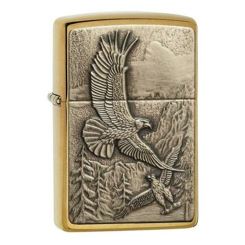 ������ ������ ������������ ���������� ��������� ZIPPO Eagles, � ��������� Brushed Brass, ������/�����, ����������, �������, 38x13x57 �� ����