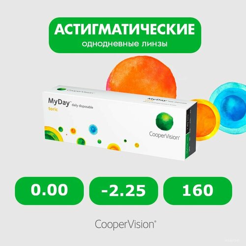 ������ ������ ����������� ���������� ����� CooperVision MyDay daily disposable toric, 30 ��., R 8,6, D 0,�CYL:�-2,25,�A�:�160, 1 ��. ����