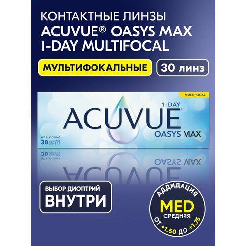 ������ ������ ����� ���������� Acuvue Oasys Max 1-Day Multifocal, -8.00 I ��������� MEDIUM I 30 ���� I ����������� I ���������� ����