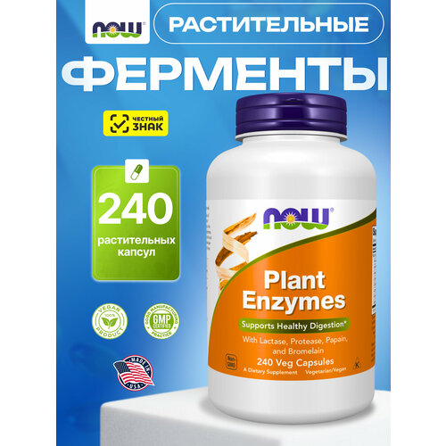 ������ ������ NOW Plant Enzymes, ������������ ��������, ��� ��������� �����������, 240 ������ ����