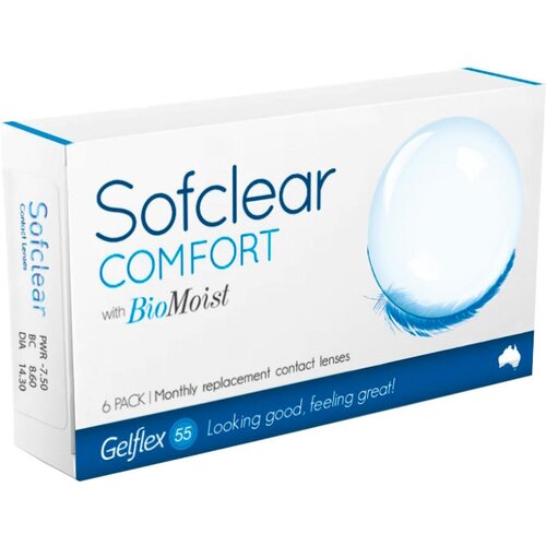    Gelflex Sofclear Comfort with BioMoist, 6 ., R 8,6, D -4,25, , 1 .   -     , -,   