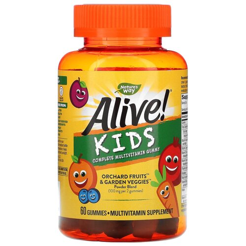   Nature's Way Alive! Kids Multivitamin Gummy, 200 , 200 , 60 .   -     , -,   