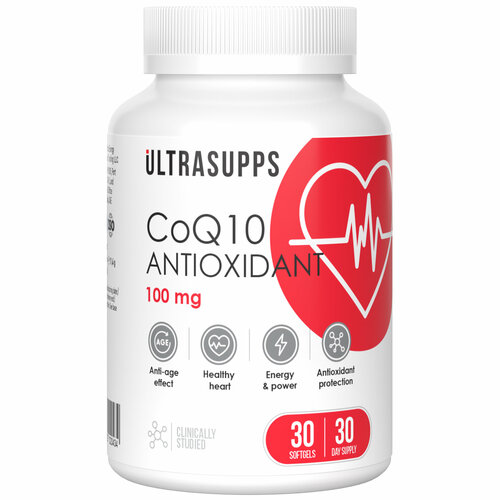 ������ ������ UltraSupps Coenzyme Q10 100 mg - 30 ������� ������, --- ����