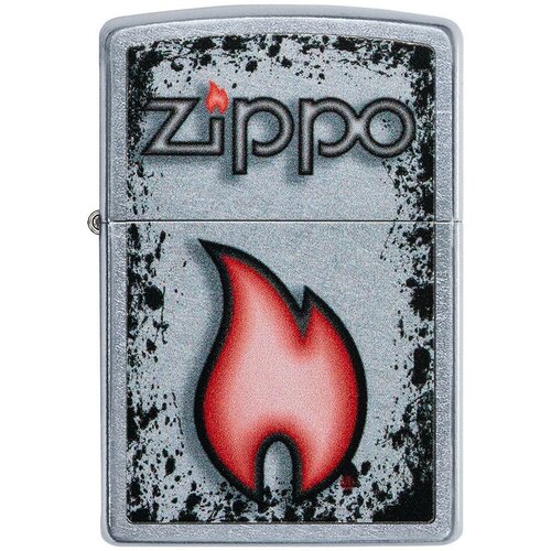     ZIPPO Classic 49576 Flame Design   Street Chrome -  ZIPPO   -     , -,   