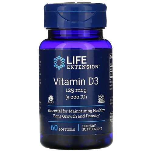   Life Extension Vitamin D3, 40 , 100 , 5000 , 60 .   -     , -,   