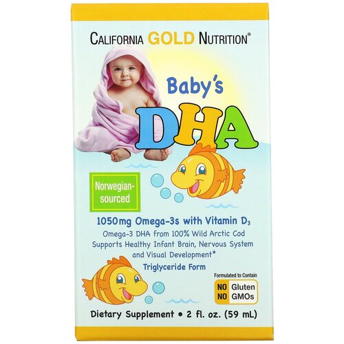 ������ ������ California Gold Nutrition Baby's DHA Omega-3 with vitamin D3 ��., 59 ��, 270 � ����