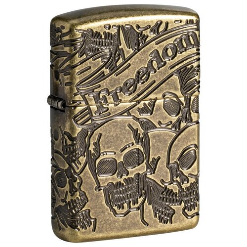     ZIPPO Armor 49035 Freedom Skull   Antique Brass   -     , -,   