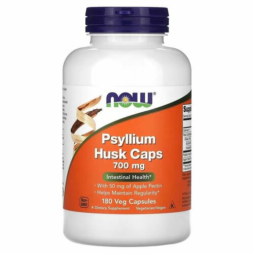 ������ ������ ���������� � �������� �������, Psyllium Husk Caps, NOW, 700 ��, 180 ������ ����
