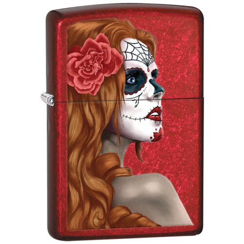     ZIPPO 28830 Day of the Dead: Girl   Candy Apple Red -  :    -     , -,   