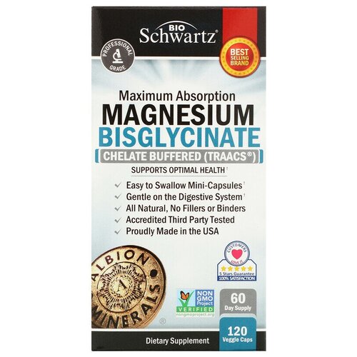  BioSchwartz Maximum Absorption Magnesium Bisglycinate (    ) 120 -   -     , -,   