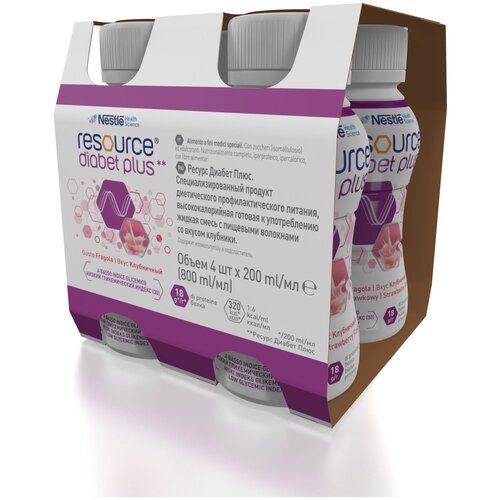 ������ ������ Resource (Nestle) Diabet Plus, ������� � ������������, 200 ��, 950 �, ��������, 4 ��. ����