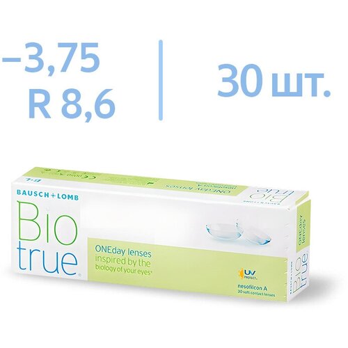    Bausch & Lomb Biotrue ONEday, 30 ., R 8,6, D -3,75, 1 .   -     , -,   