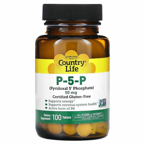  Country Life P-5-P (Pyridoxal 5' Phosphate) -5- (-5'-) 50  100    -     , -,   